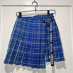 XS Teddy Fresh Blue plaid skirt